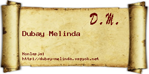 Dubay Melinda névjegykártya